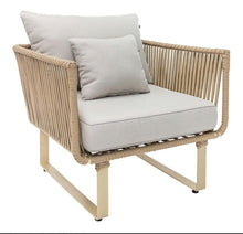Cargar imagen en el visor de la galería, SILLÓN INDIVIDUAL MODELO SAYULA EN CORDON DE NYLON Y ACERO