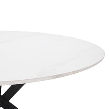 Cargar imagen en el visor de la galería, MESA COMEDOR CON CUBIERTA DE PIEDRA SINTERIZADA ACABADO EFECTO MARMOL