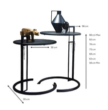 Cargar imagen en el visor de la galería, MESA LATERAL DISEÑO PARIS EN CRISTAL COLOR HUMO Y ACERO
