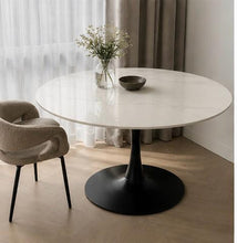 Cargar imagen en el visor de la galería, Mesa Comedor Circular Estilo Tulip Efecto Marmol
