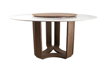 Cargar imagen en el visor de la galería, Mesa Comedor de Ceramica y Madera Con Lazy Susan Freda
