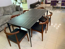 Cargar imagen en el visor de la galería, MESA COMEDOR DE ACERO EFECTO MARMOL 180X90
