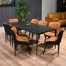 Cargar imagen en el visor de la galería, MESA COMEDOR DE ACERO EFECTO MARMOL 180X90

