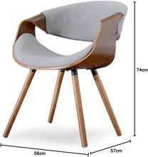 Cargar imagen en el visor de la galería, Silla de Comedor Madera Moldeada y Tela Monaco
