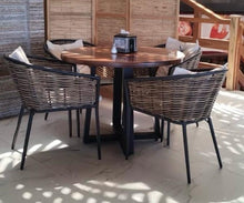 Cargar imagen en el visor de la galería, SILLA DE EXTERIOR EN ACERO Y TEJIDO SINTETICO MODELO TULUM

