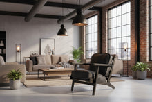 Cargar imagen en el visor de la galería, Sillon Ocasional Individual en Piel y Madera Galvestone
