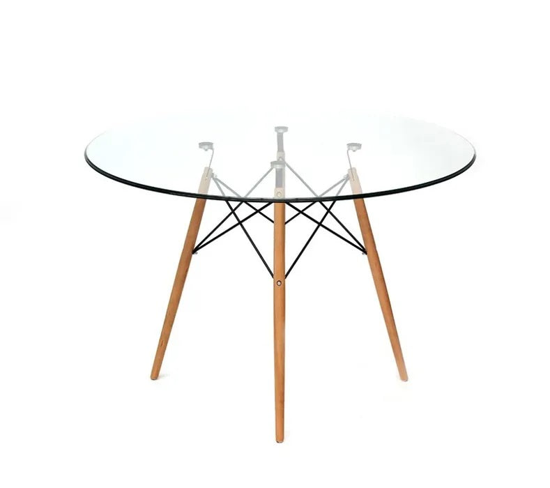 Mesa Comedor Replica EAMES En Cristal 120 CM