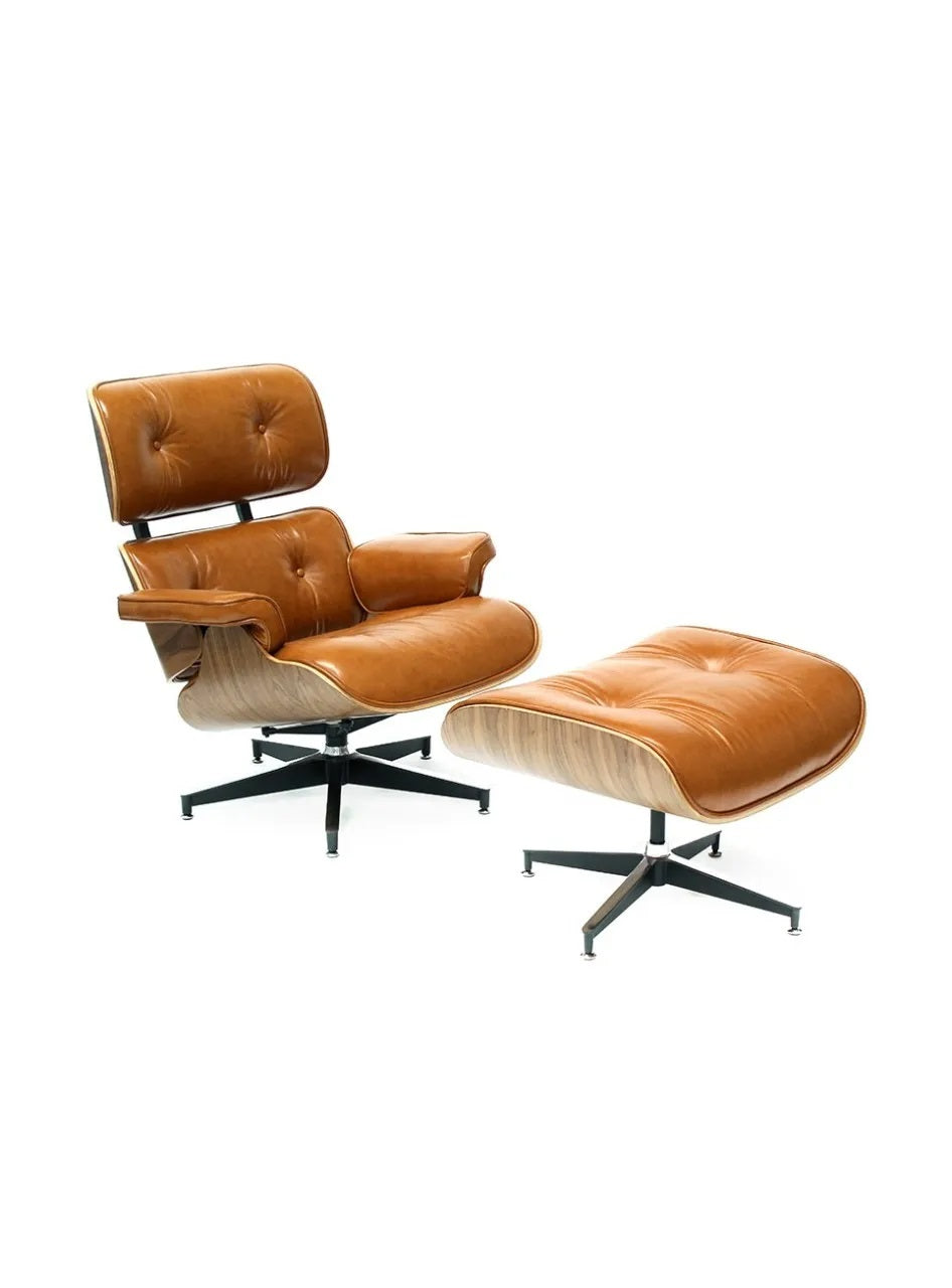 Sillón Individual Replica Eames Lounge Chair En Piel Auténtica