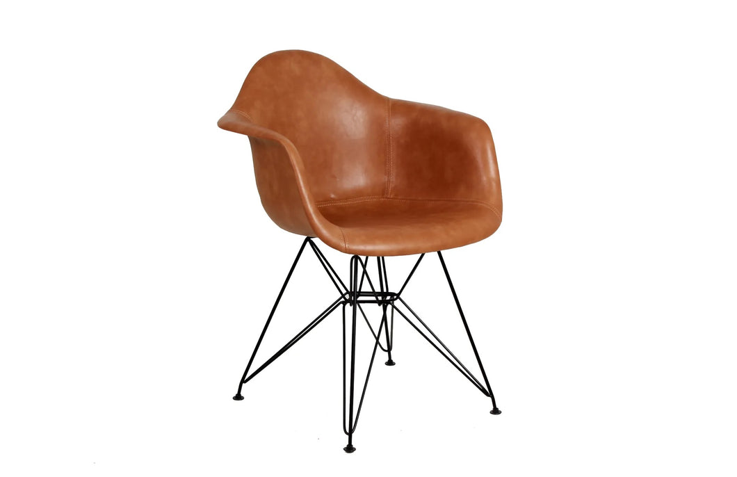 Silla Replica Eames Armchair Tapizada en Piel Autentica